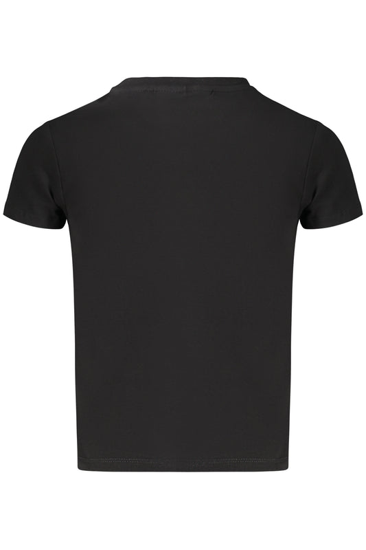 GUESS JEANS T-SHIRT MANICHE CORTE BAMBINA NERO