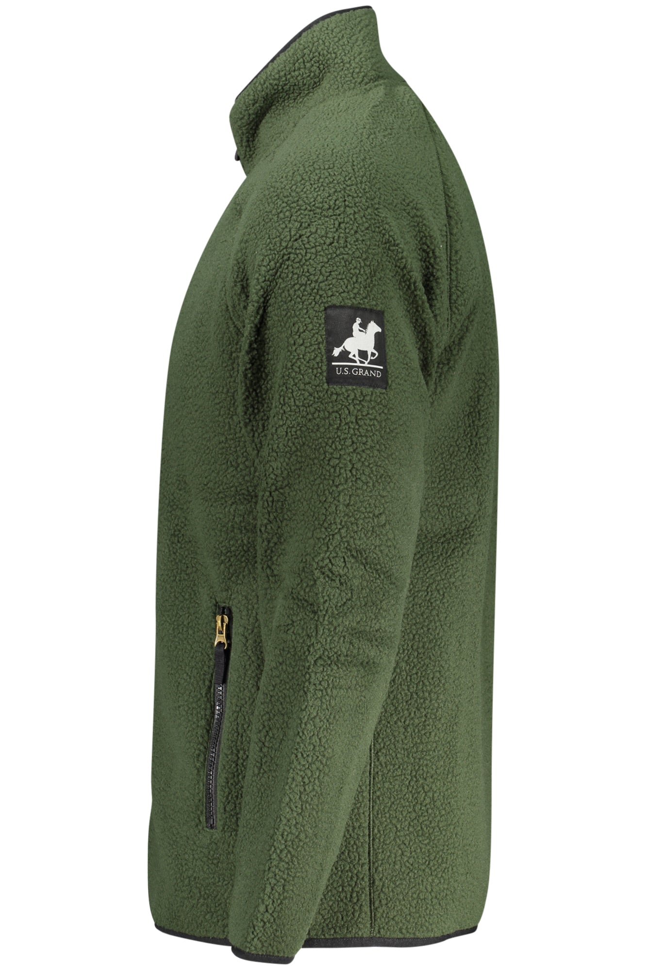 U.S. GRAND FELPA CON ZIP UOMO VERDE