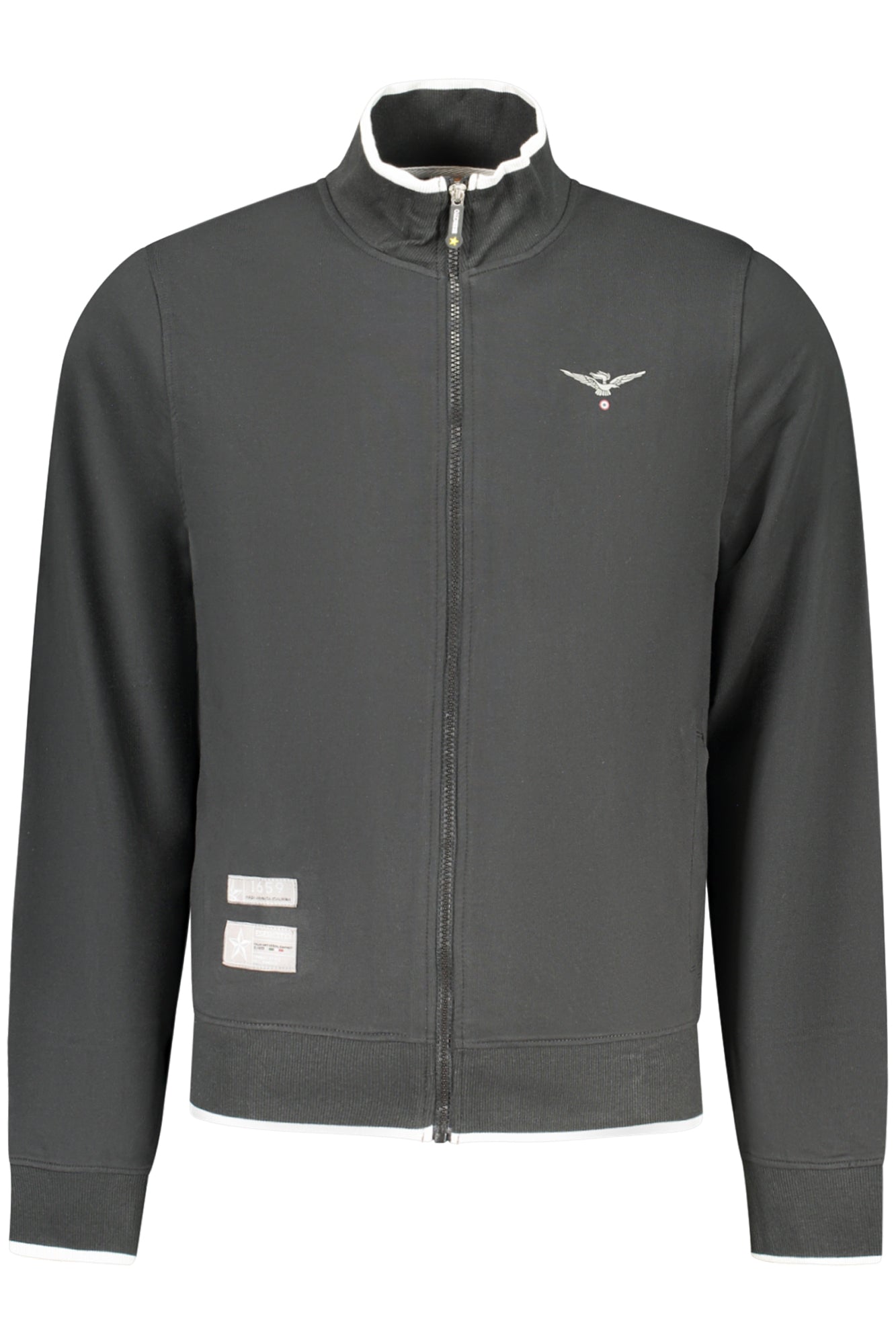 ACCADEMIA MILITARE FELPA CON ZIP UOMO NERO