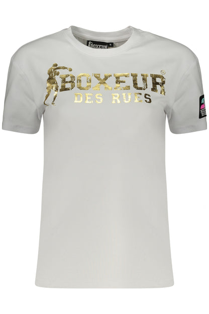 BOXEUR DES RUES T-SHIRT MANICHE CORTE DONNA BIANCO