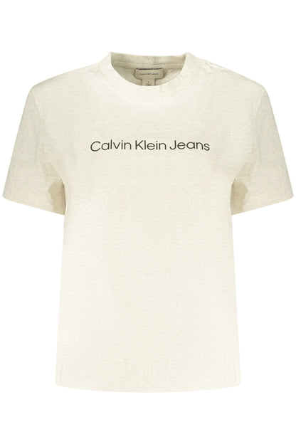 CALVIN KLEIN T-SHIRT MANICHE CORTE DONNA BEIGE