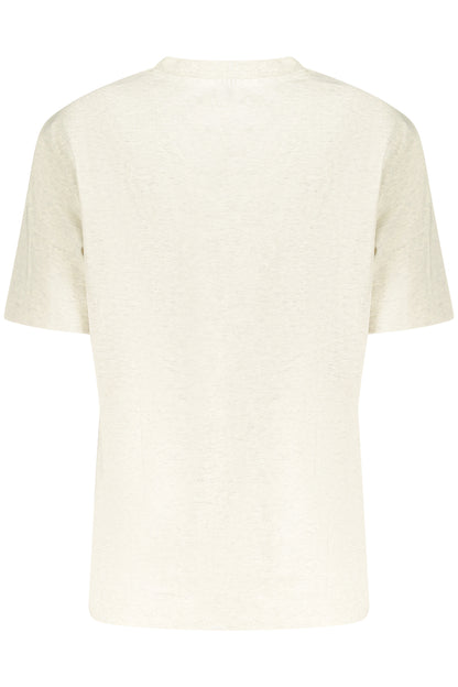CALVIN KLEIN T-SHIRT MANICHE CORTE DONNA BEIGE
