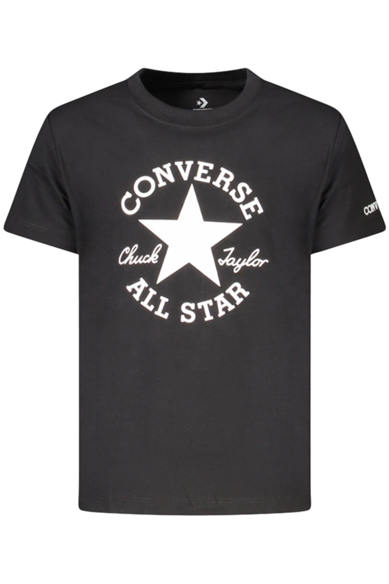 CONVERSE T-SHIRT MANICHE CORTE BAMBINA NERO