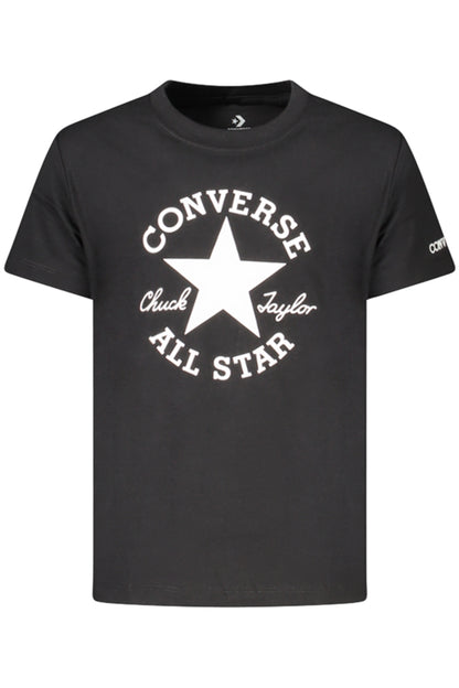 CONVERSE T-SHIRT MANICHE CORTE BAMBINA NERO