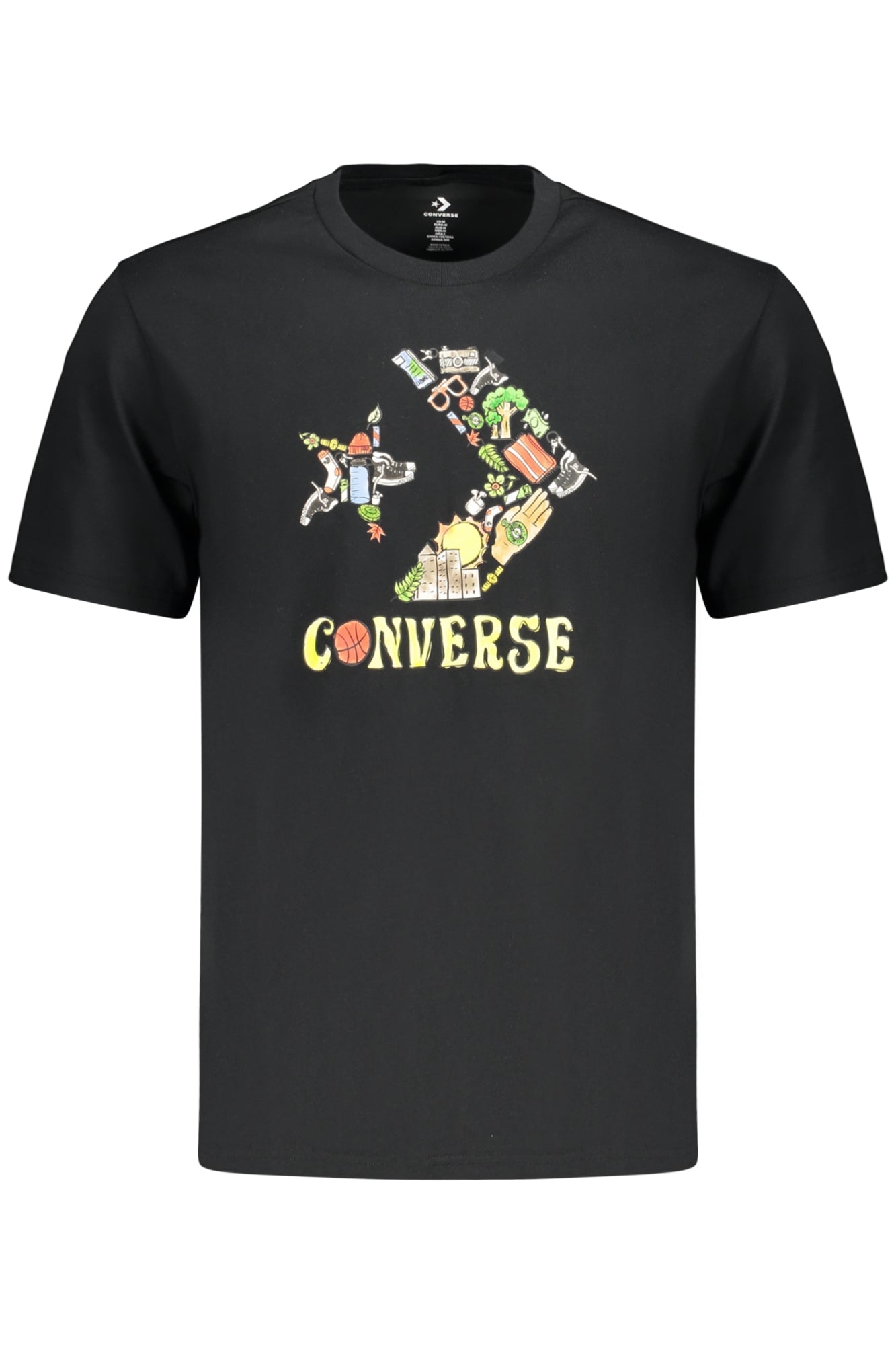 CONVERSE T-SHIRT MANICHE CORTE UOMO NERO