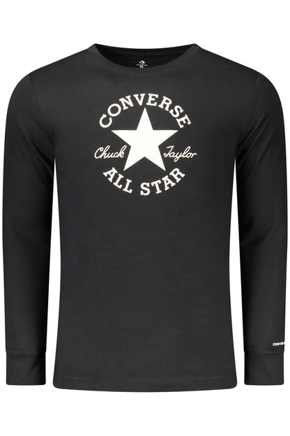 CONVERSE T-SHIRT MANICHE LUNGHE BAMBINO NERO
