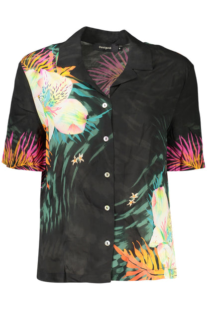 DESIGUAL CAMICIA MANICHE CORTE DONNA NERO