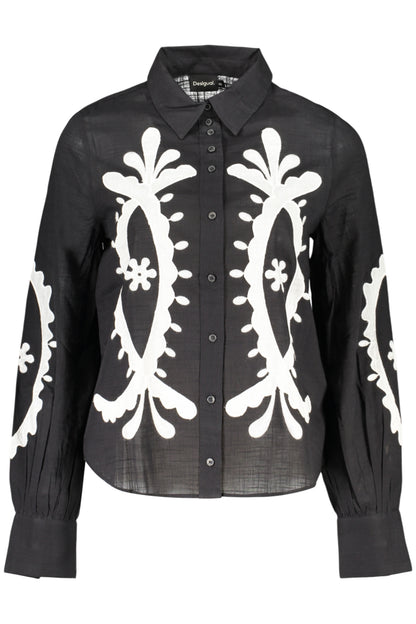 DESIGUAL CAMICIA MANICHE LUNGHE DONNA NERO