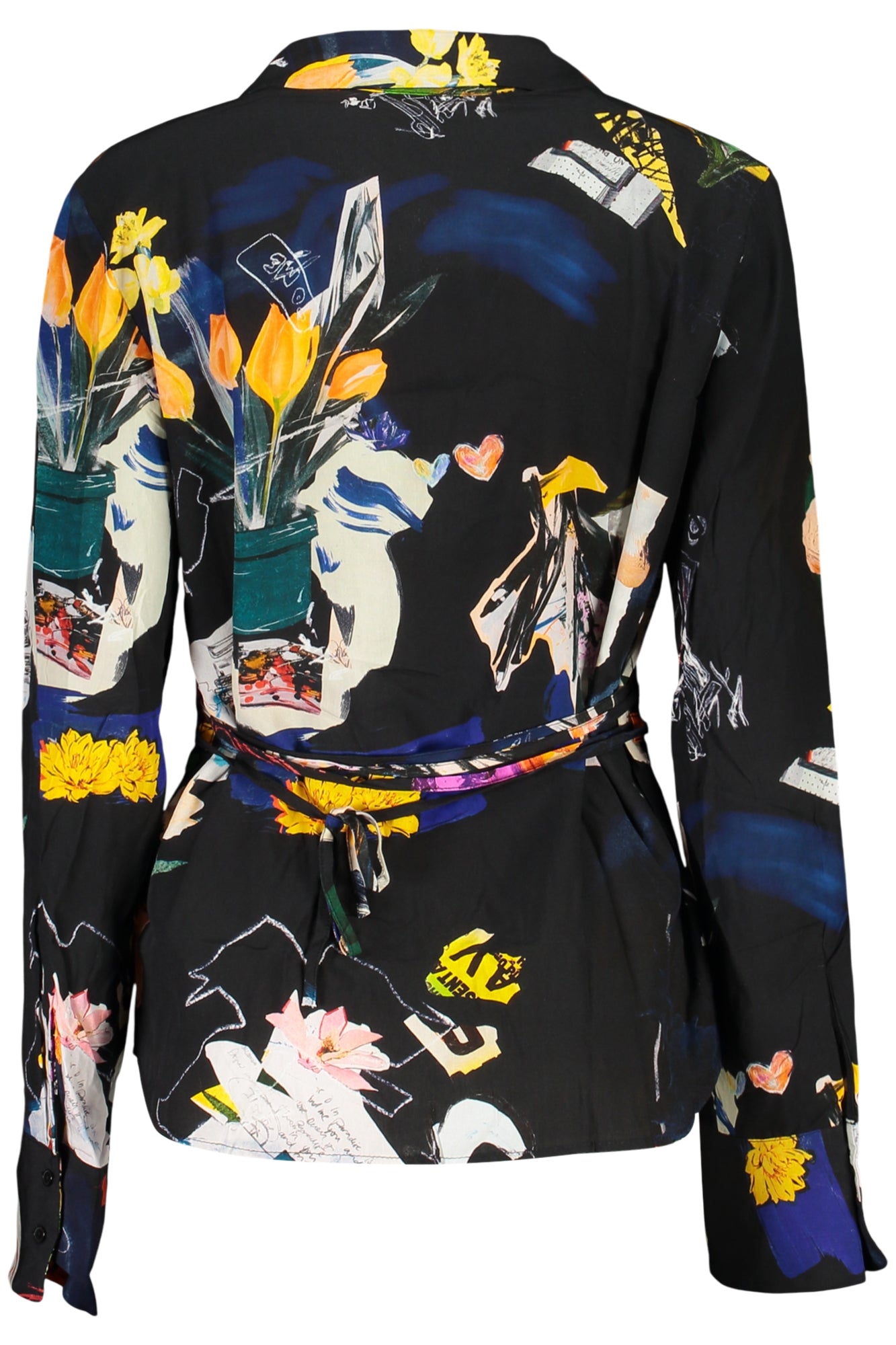 DESIGUAL CAMICIA MANICHE LUNGHE DONNA NERO