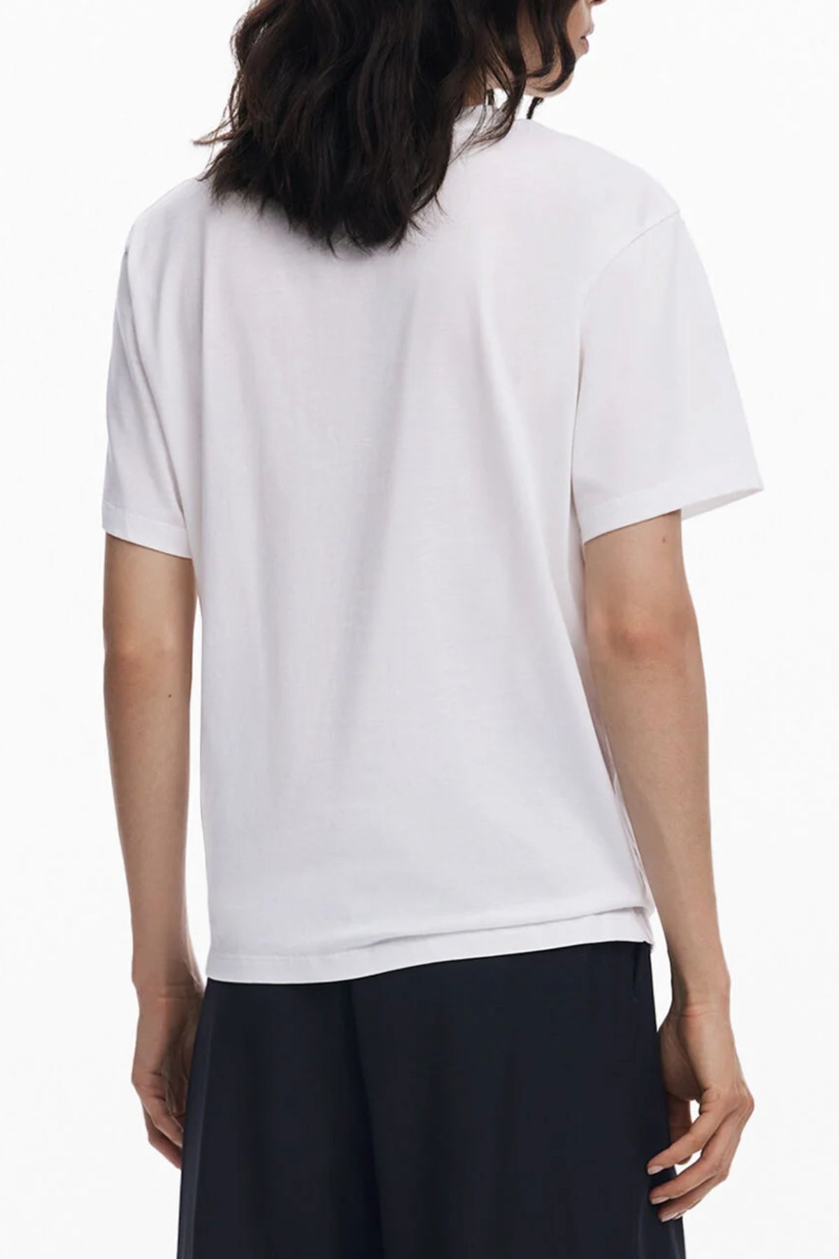 DESIGUAL T-SHIRT MANICHE CORTE DONNA BIANCO