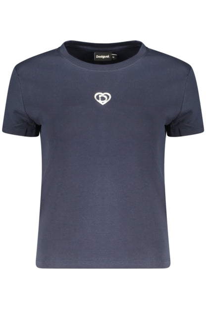 DESIGUAL T-SHIRT MANICHE CORTE DONNA BLU
