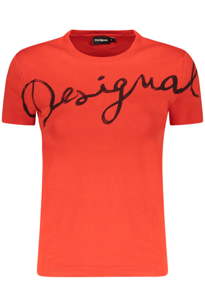 DESIGUAL T-SHIRT MANICHE CORTE DONNA ROSSO