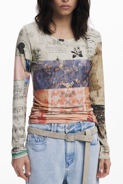 DESIGUAL T-SHIRT MANICHE LUNGHE DONNA