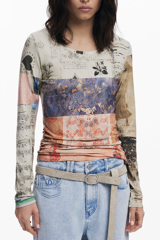 DESIGUAL T-SHIRT MANICHE LUNGHE DONNA