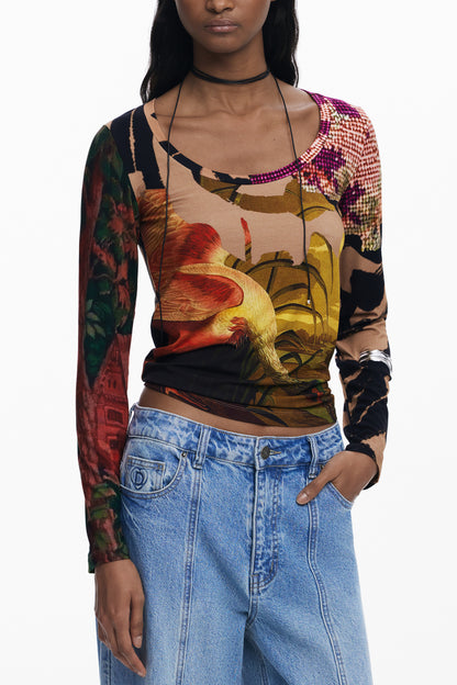 DESIGUAL T-SHIRT MANICHE LUNGHE DONNA