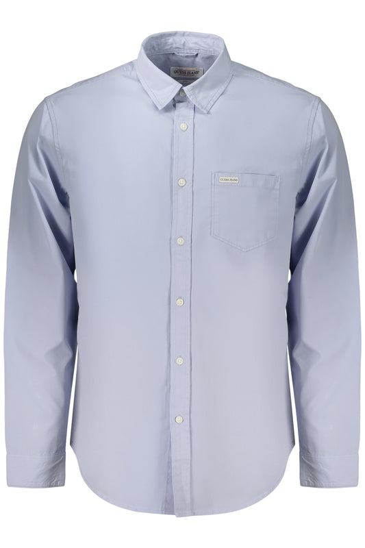 GUESS JEANS CAMICIA MANICHE LUNGHE UOMO AZZURRO