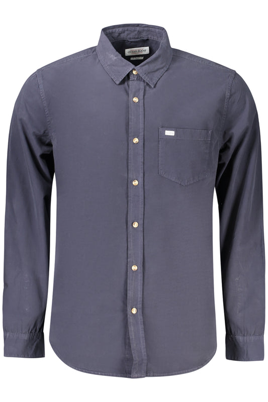GUESS JEANS CAMICIA MANICHE LUNGHE UOMO BLU