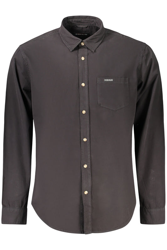 GUESS JEANS CAMICIA MANICHE LUNGHE UOMO NERO