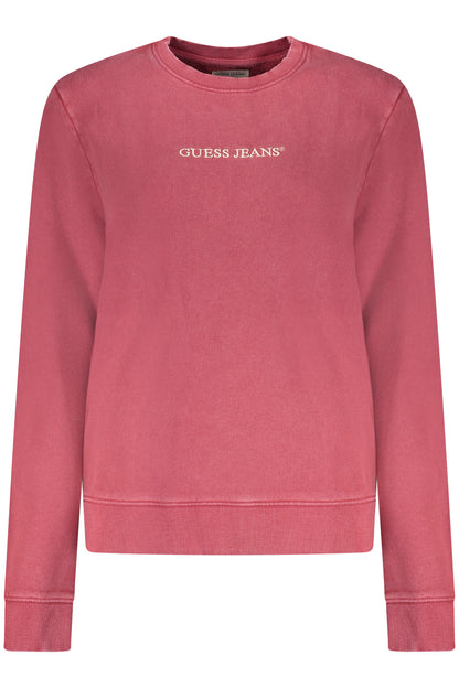 GUESS JEANS FELPA SENZA ZIP DONNA ROSSO