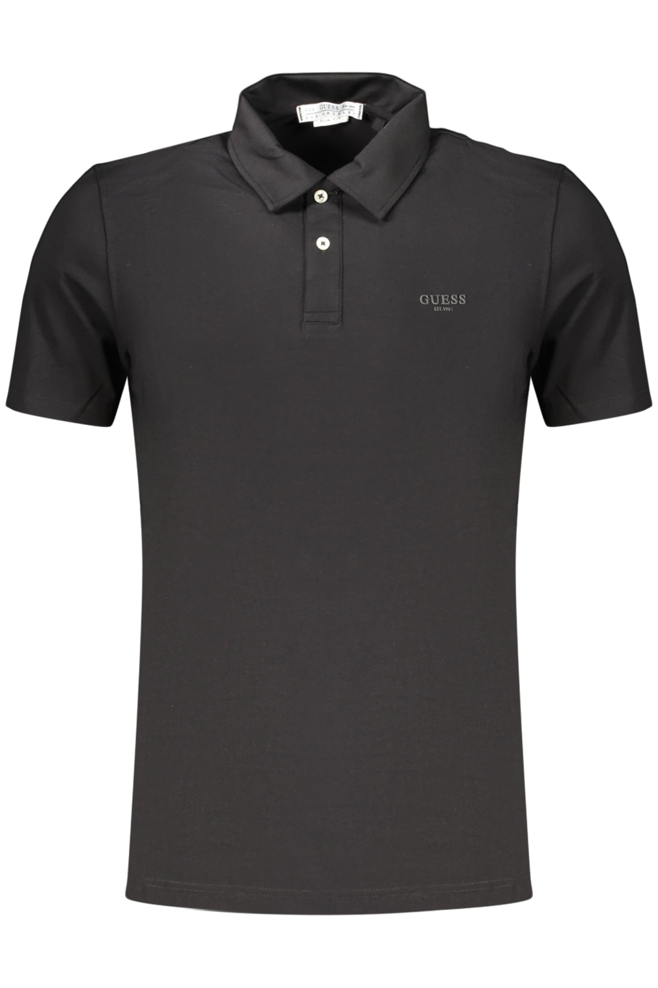 GUESS JEANS POLO MANICHE CORTE UOMO NERO