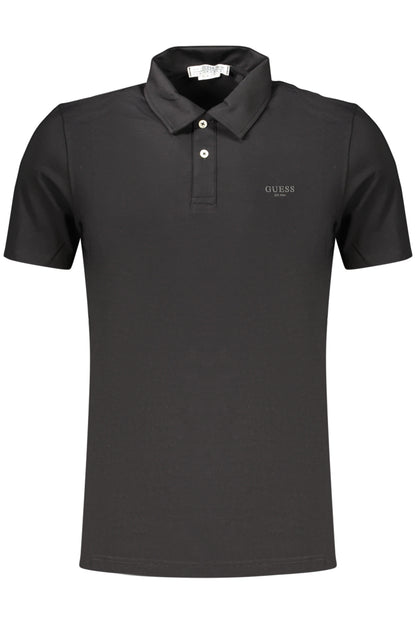 GUESS JEANS POLO MANICHE CORTE UOMO NERO