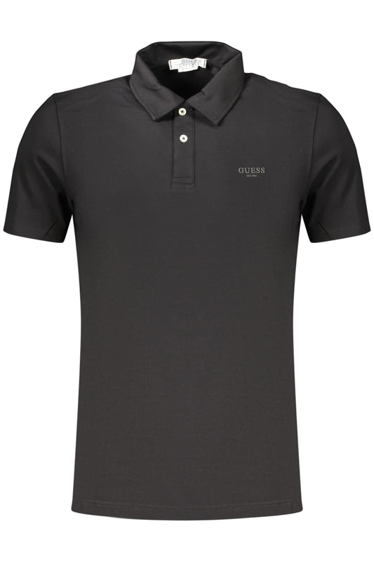 GUESS JEANS POLO MANICHE CORTE UOMO NERO