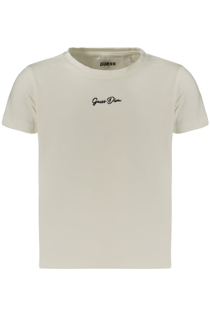 GUESS JEANS T-SHIRT MANICHE CORTE BAMBINA BIANCO