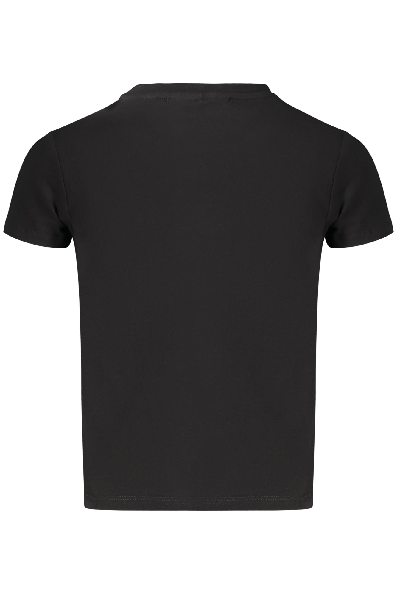 GUESS JEANS T-SHIRT MANICHE CORTE BAMBINA NERO
