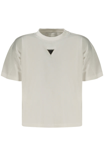 GUESS JEANS T-SHIRT MANICHE CORTE BAMBINO BIANCO
