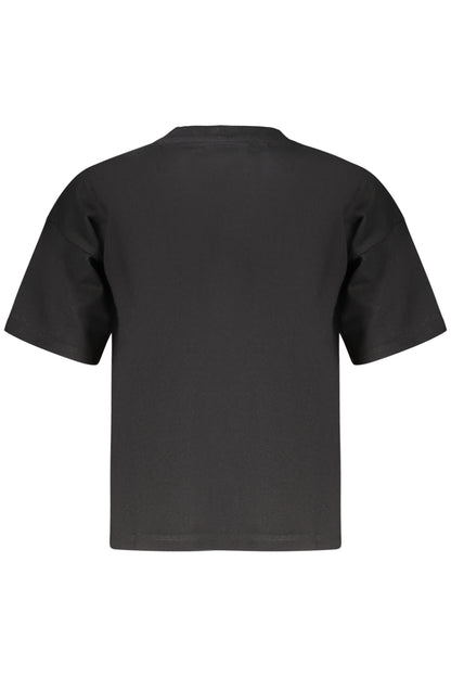 GUESS JEANS T-SHIRT MANICHE CORTE BAMBINO NERO