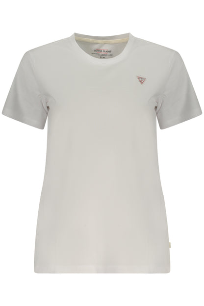 GUESS JEANS T-SHIRT MANICHE CORTE DONNA BIANCO