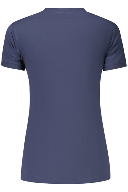GUESS JEANS T-SHIRT MANICHE CORTE DONNA BLU