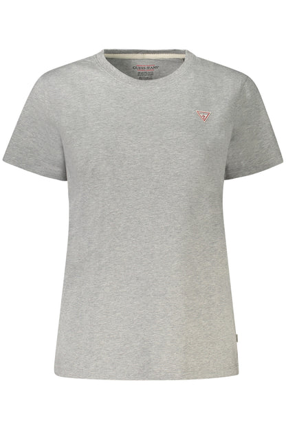 GUESS JEANS T-SHIRT MANICHE CORTE DONNA GRIGIO