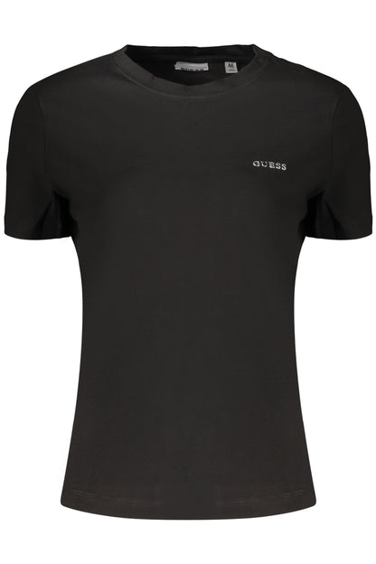 GUESS JEANS T-SHIRT MANICHE CORTE DONNA NERO
