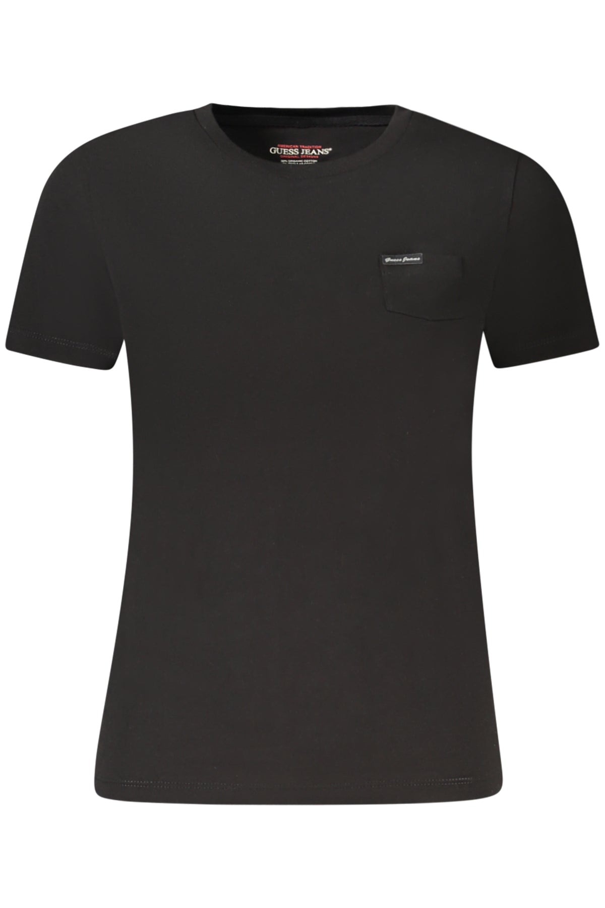 GUESS JEANS T-SHIRT MANICHE CORTE DONNA NERO