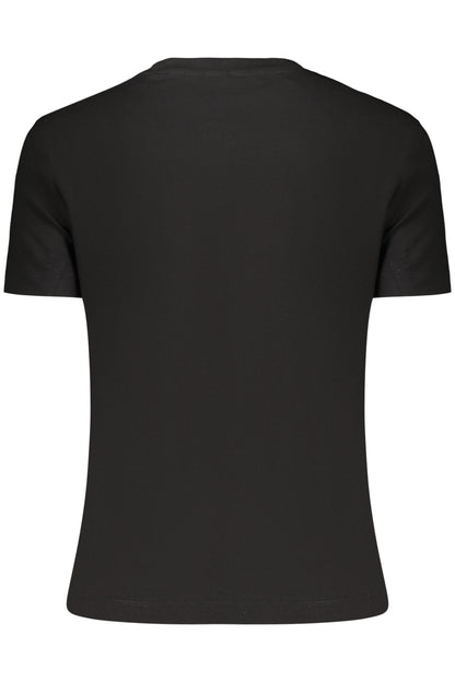 GUESS JEANS T-SHIRT MANICHE CORTE DONNA NERO