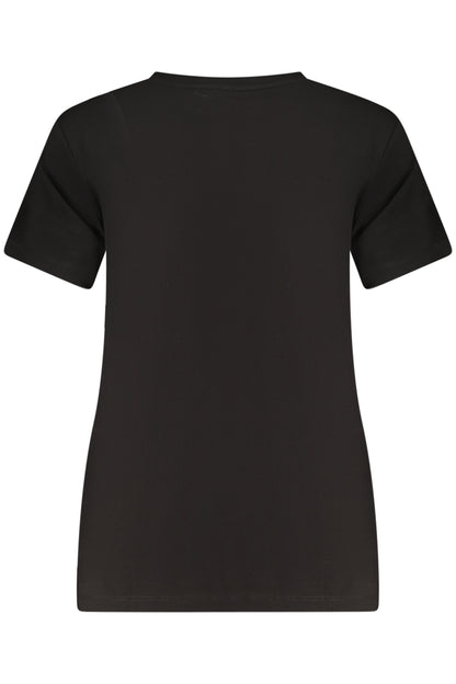 GUESS JEANS T-SHIRT MANICHE CORTE DONNA NERO