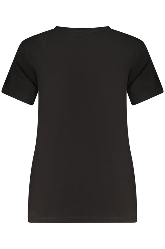 GUESS JEANS T-SHIRT MANICHE CORTE DONNA NERO