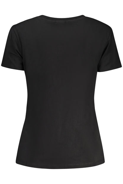 GUESS JEANS T-SHIRT MANICHE CORTE DONNA NERO