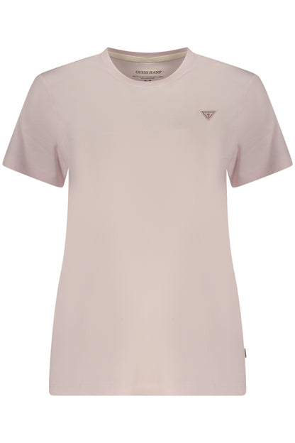 GUESS JEANS T-SHIRT MANICHE CORTE DONNA ROSA