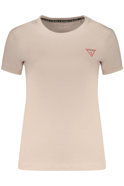 GUESS JEANS T-SHIRT MANICHE CORTE DONNA ROSA