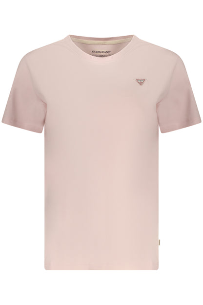 GUESS JEANS T-SHIRT MANICHE CORTE DONNA ROSA