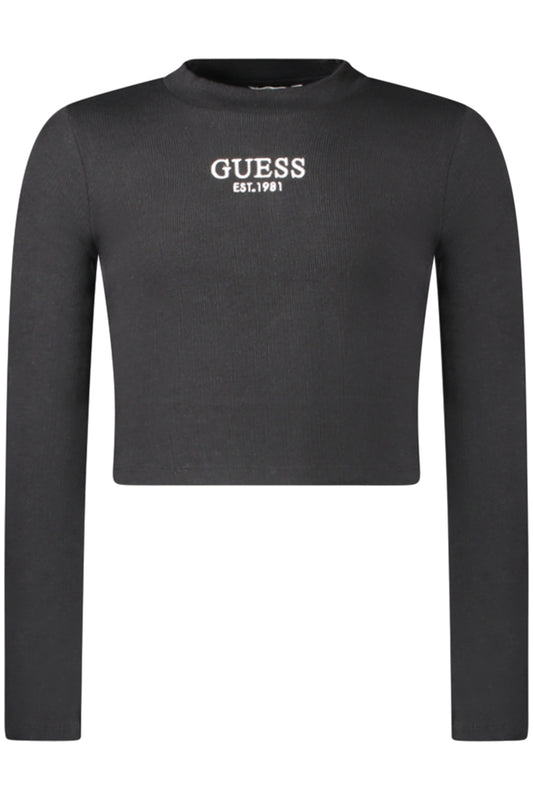 GUESS JEANS T-SHIRT MANICHE LUNGHE BAMBINA NERO