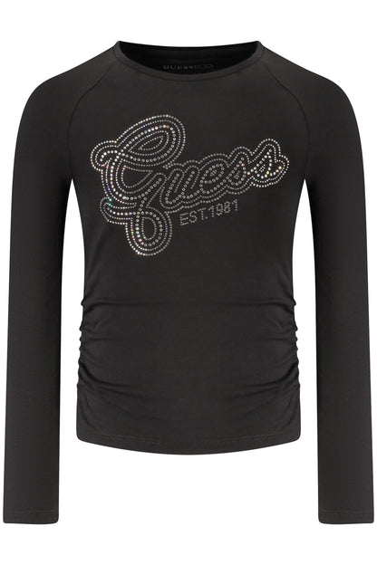 GUESS JEANS T-SHIRT MANICHE LUNGHE BAMBINA NERO