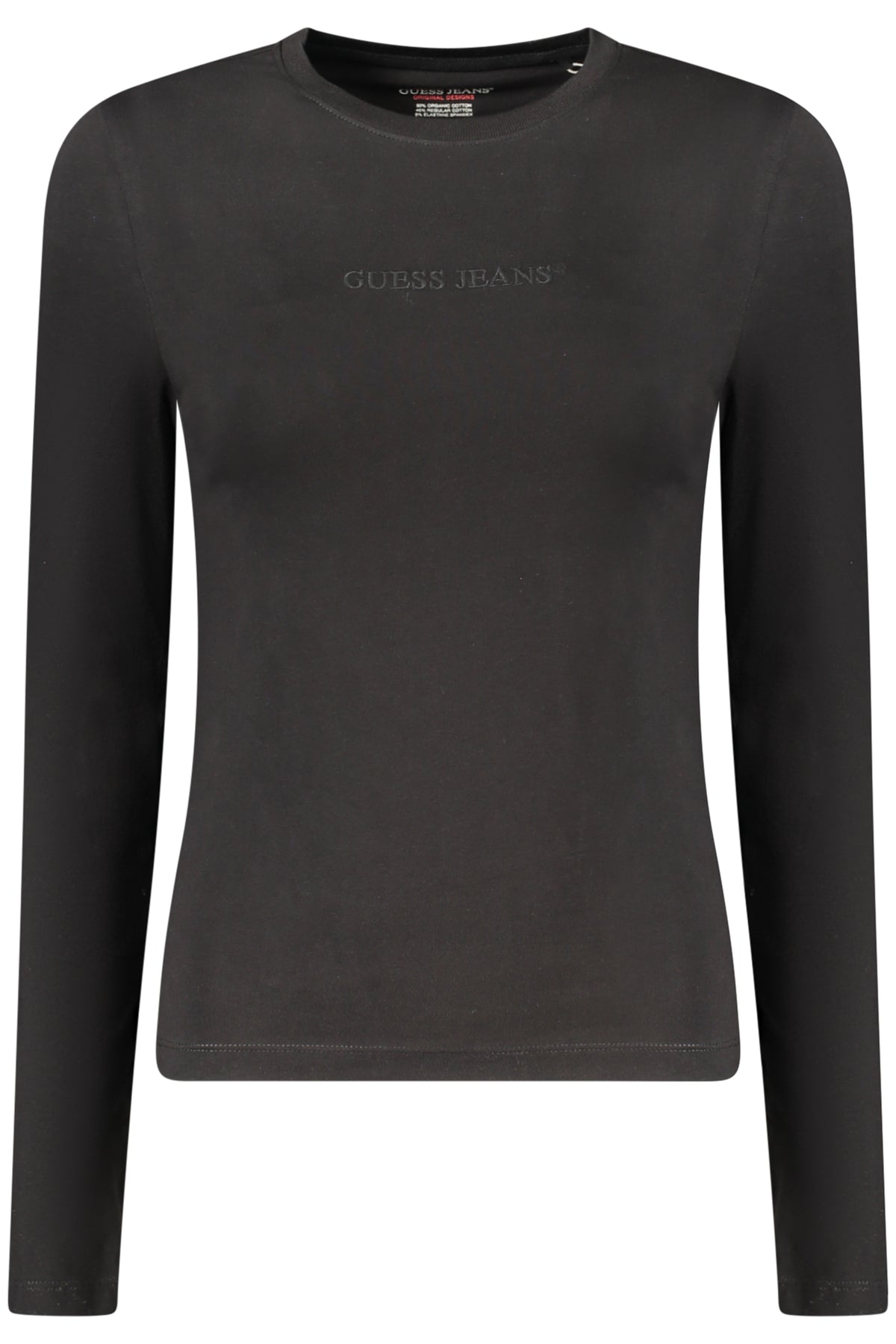 GUESS JEANS T-SHIRT MANICHE LUNGHE DONNA NERO