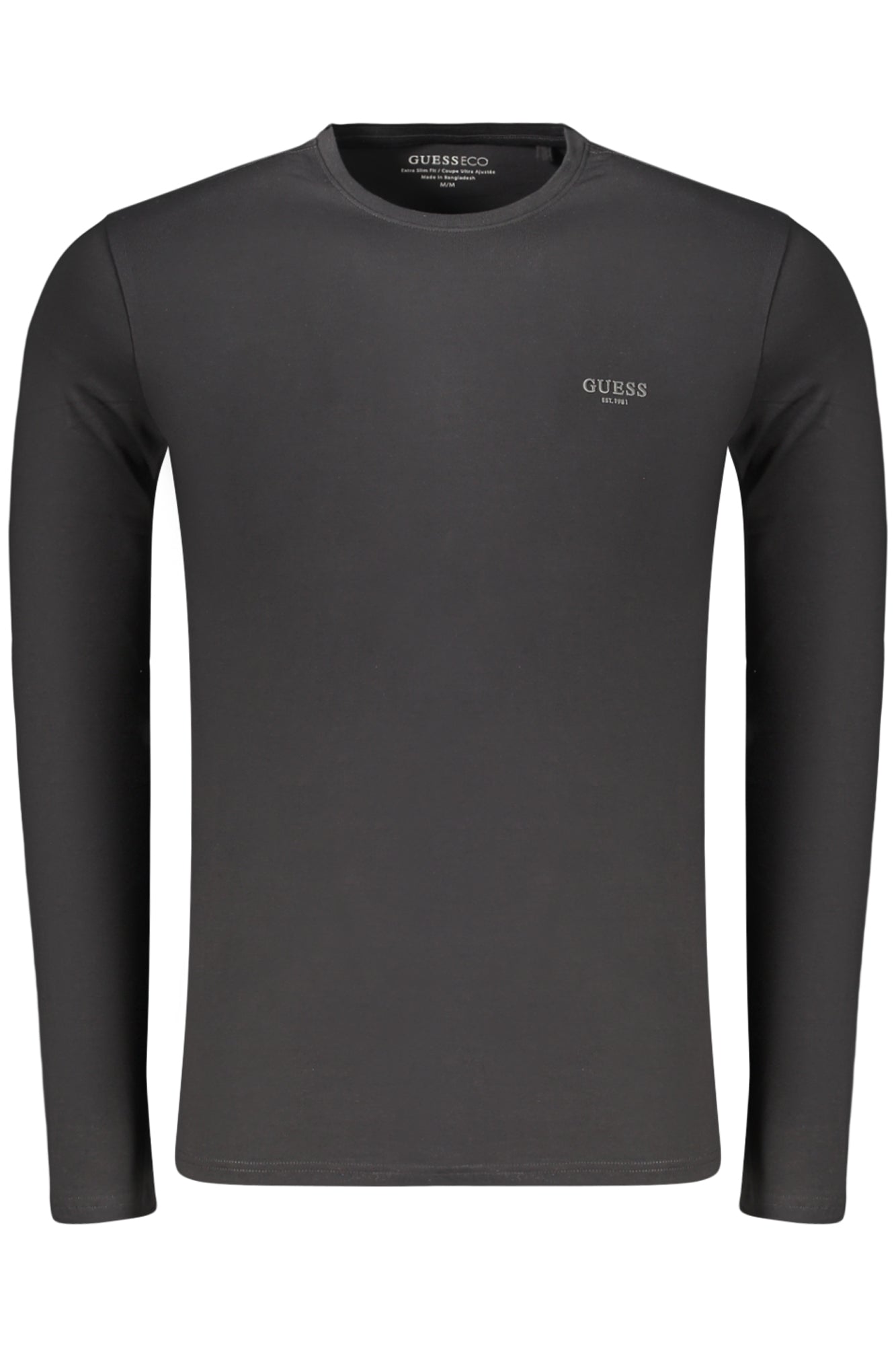 GUESS JEANS T-SHIRT MANICHE LUNGHE UOMO NERO