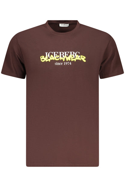 ICEBERG T-SHIRT MANICHE CORTE UOMO MARRONE