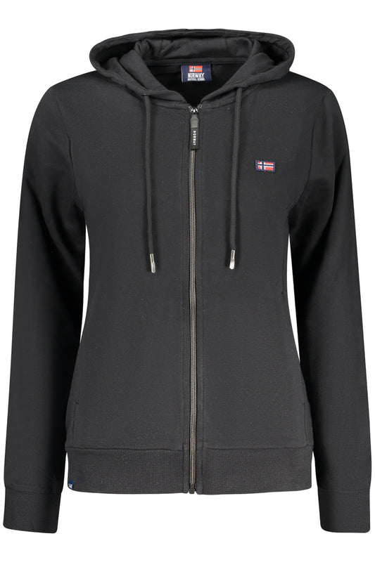 NORWAY 1963 FELPA CON ZIP DONNA NERO