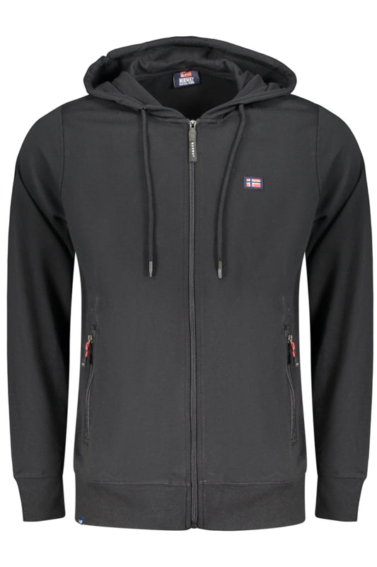 NORWAY 1963 FELPA CON ZIP UOMO NERO