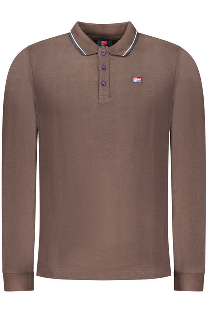 NORWAY 1963 POLO MANICHE LUNGHE UOMO MARRONE
